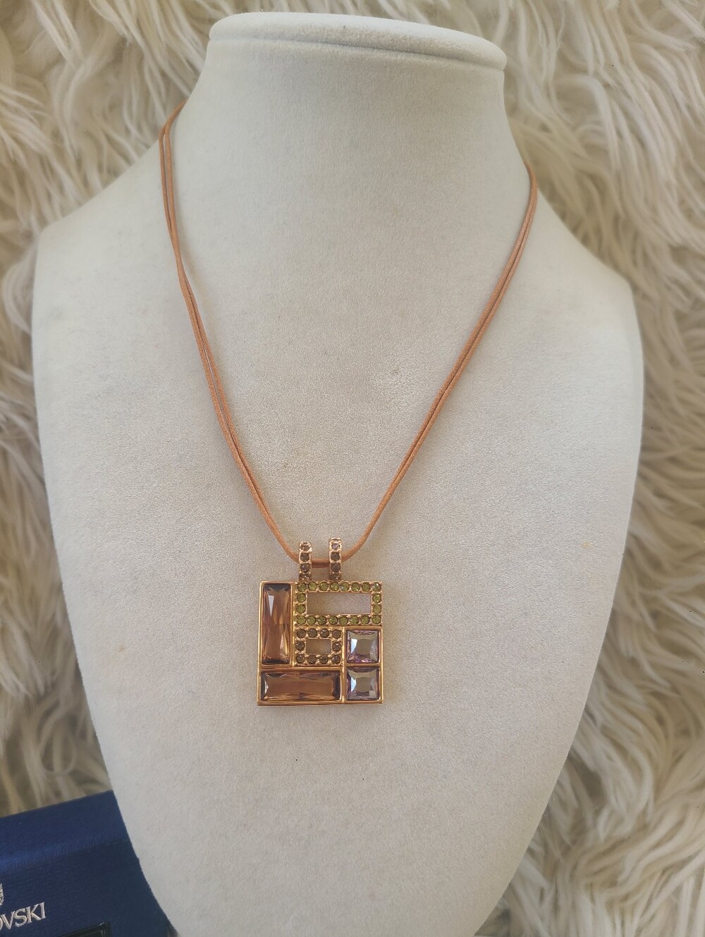 Swarovski Ilori Geometric Rose Gold Plated Pendant Necklace- Like New In Box